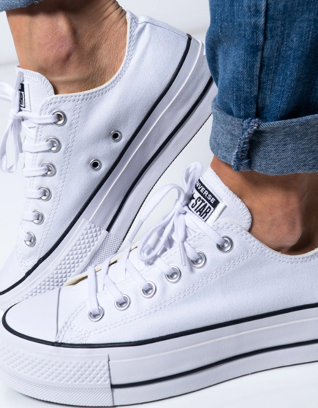 Plain Lace-Up Rubber Sole Sneakers