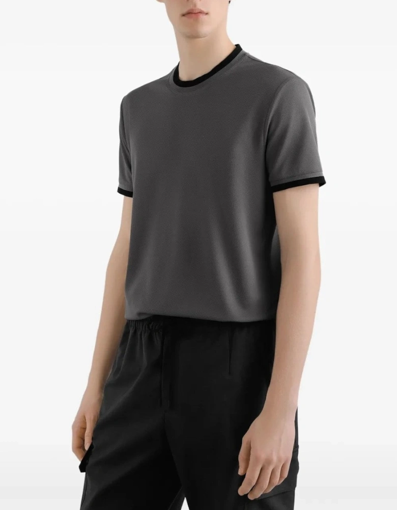 Contrast Trim T-shirt Grey