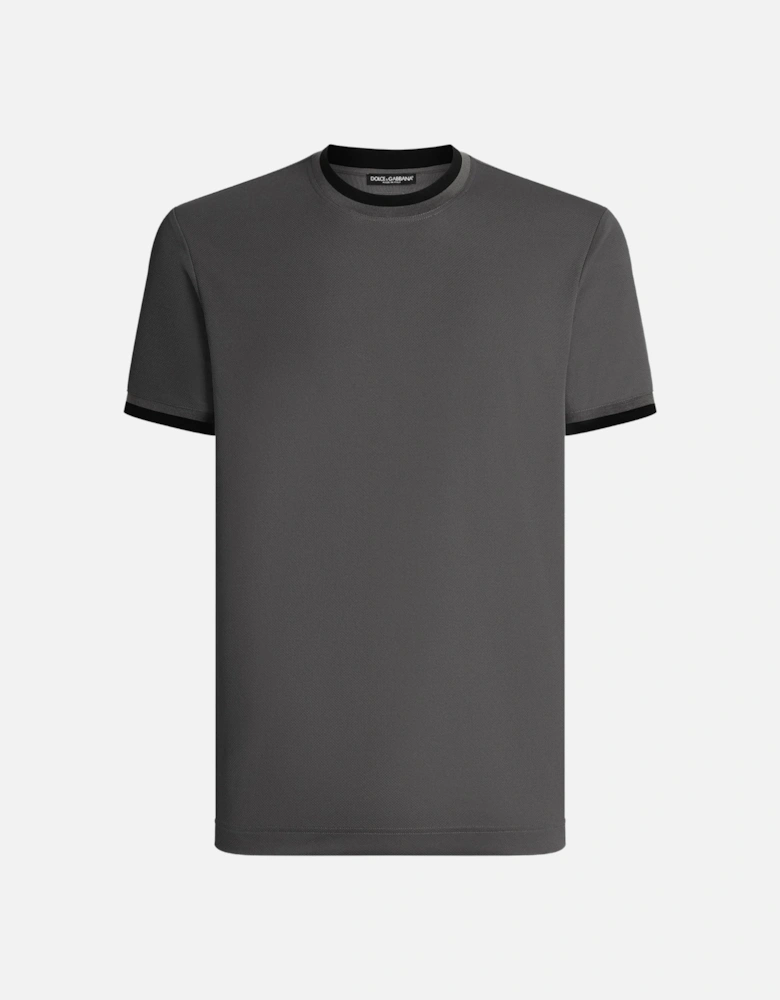 Contrast Trim T-shirt Grey