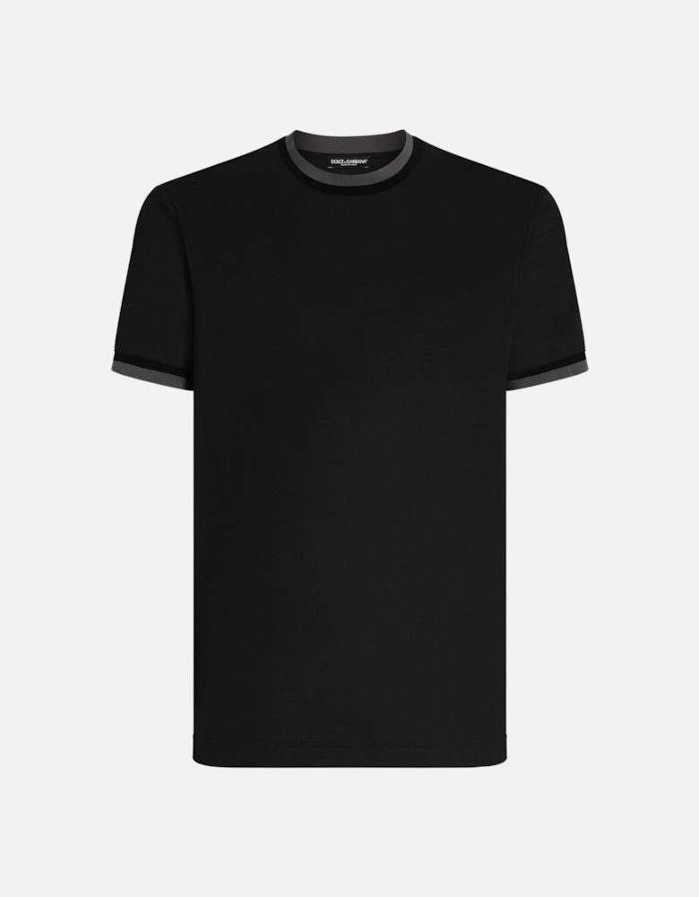 Contrast Trim T-shirt Black
