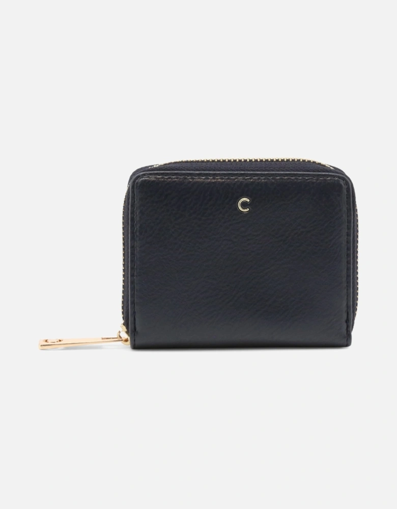 Compact Zip Around Wallet Leather Wallet