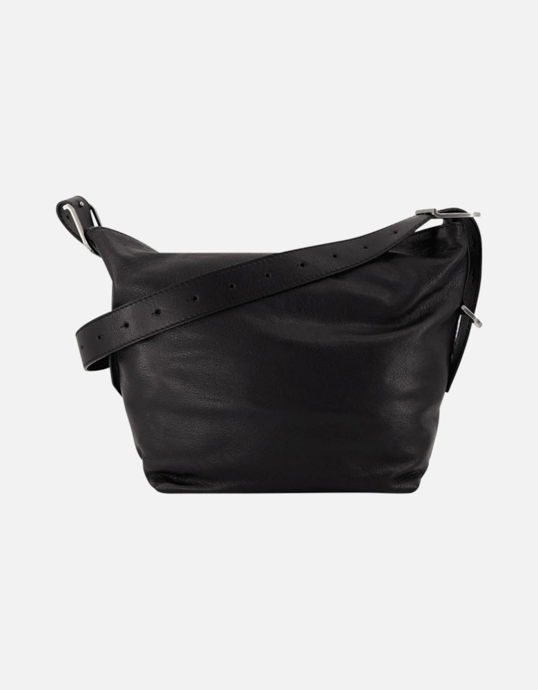 Leather Crossbody Bag with Top Magnetic Clasp