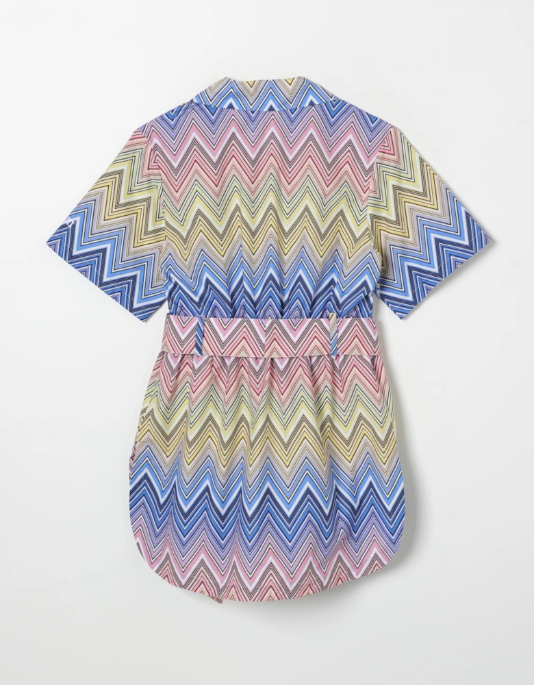 Zigzag Pattern Mini Dress