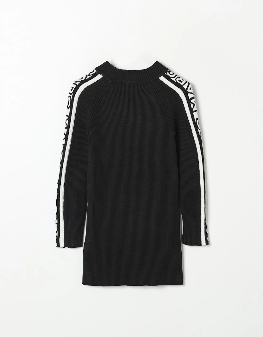 Ribbed Knit Mock Neck Sweater Dress