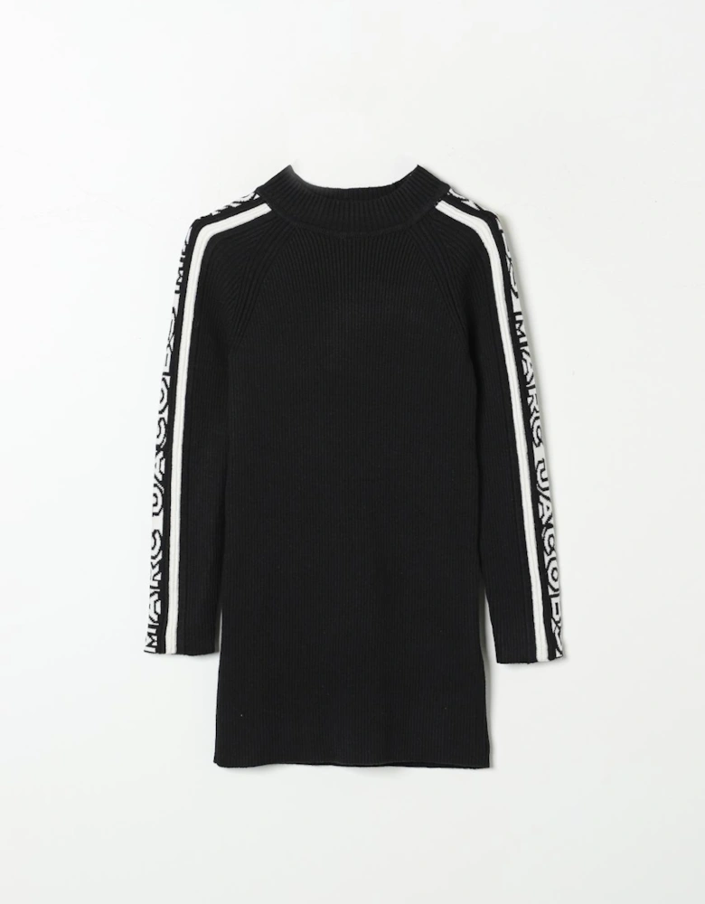 Ribbed Knit Mock Neck Sweater Dress