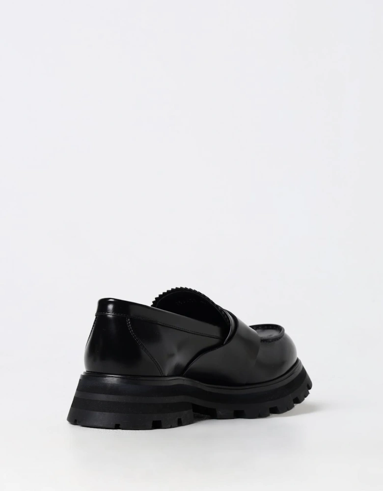 Platform BuckleStrap Leather Loafer
