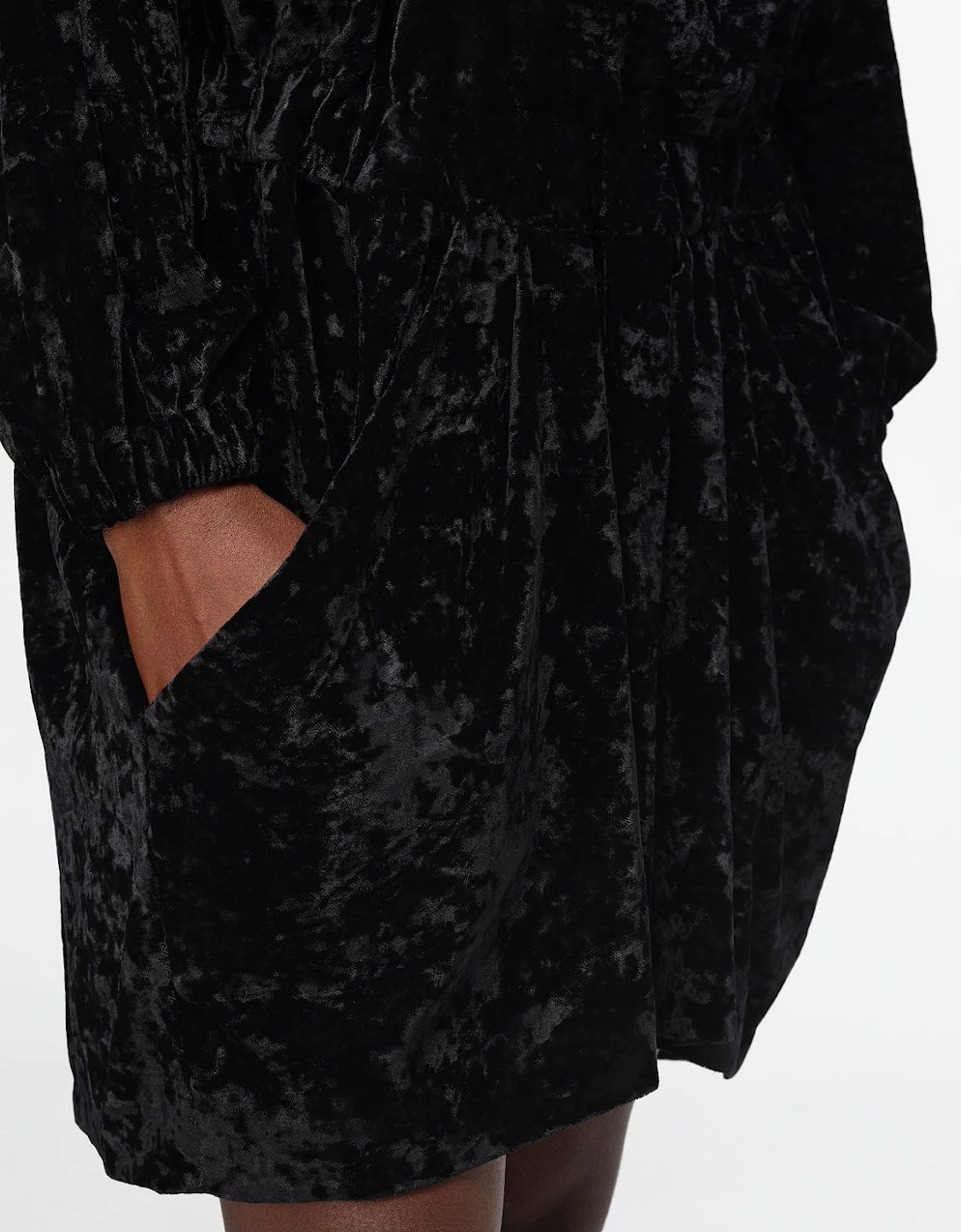 Crinkled Velvet Mini Dress