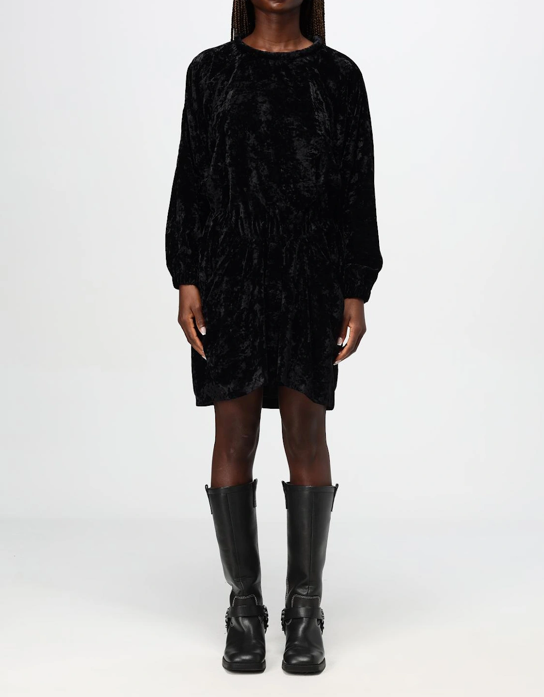 Crinkled Velvet Mini Dress, 4 of 3