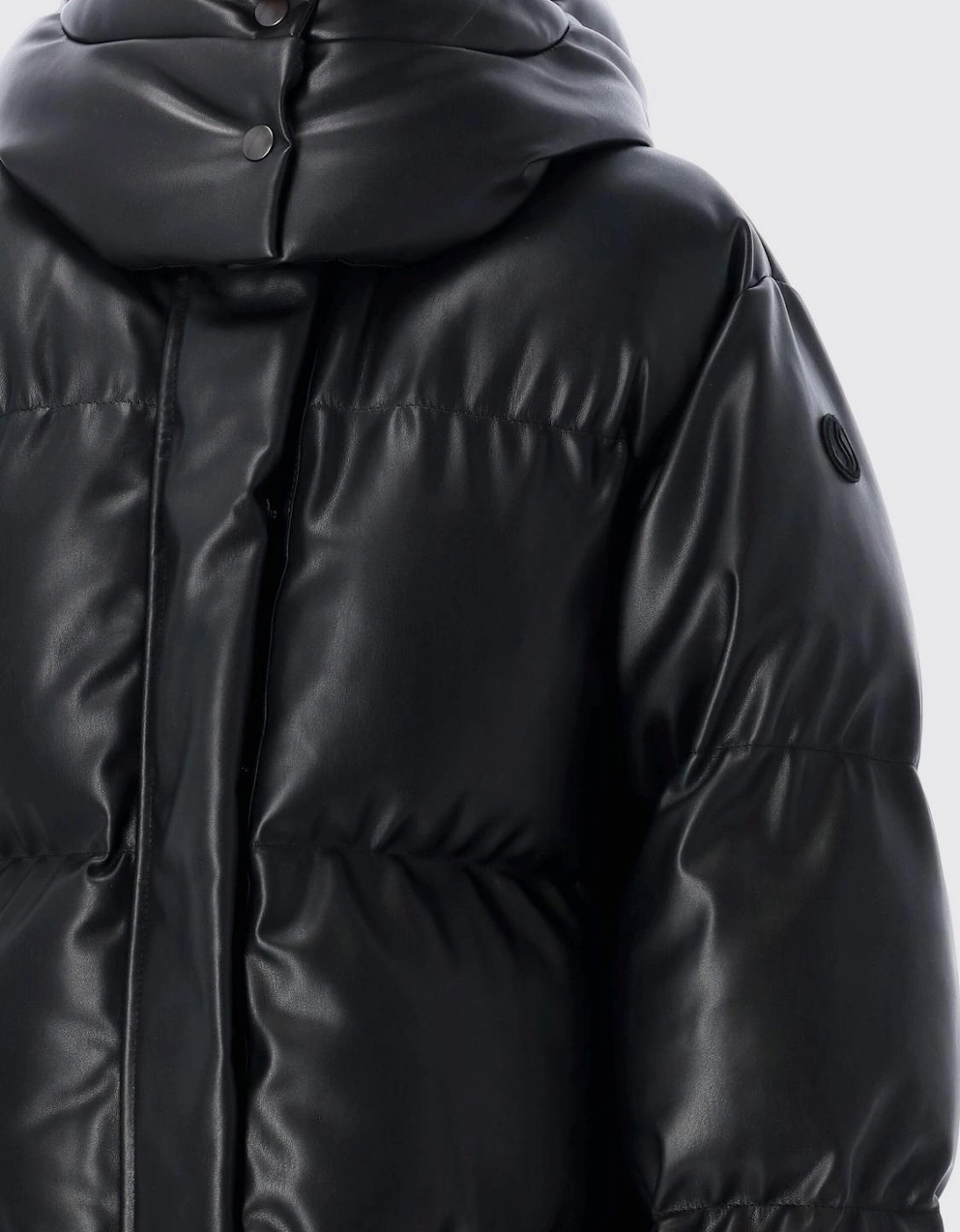 Faux Leather Puffer Jacket