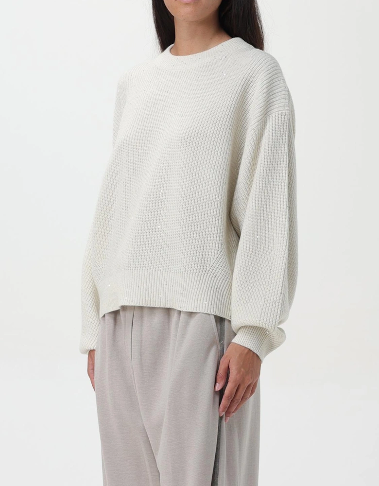 Ribbed Knit Crew Neck Long Sleeve Relaxed Fit Sweater