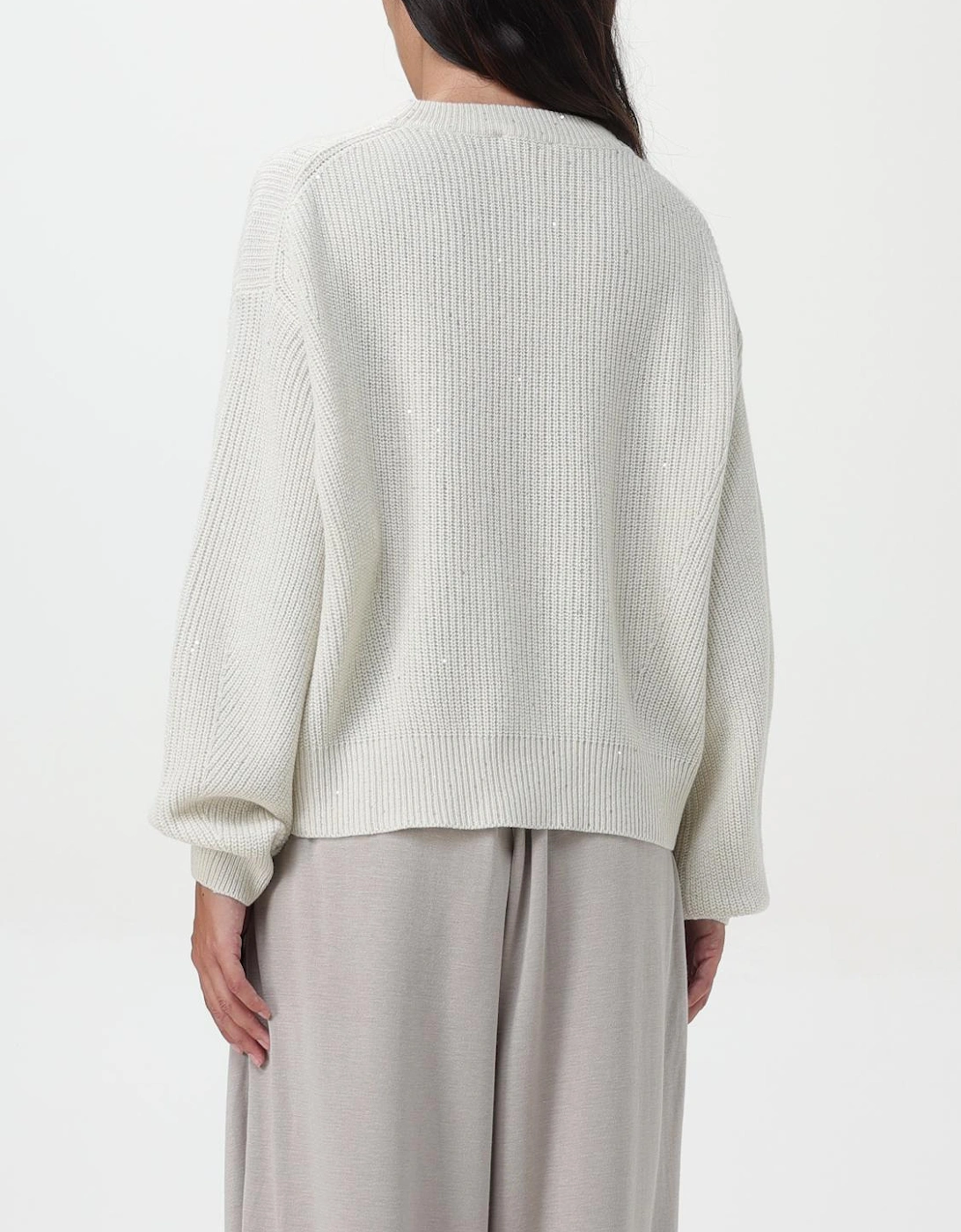 Ribbed Knit Crew Neck Long Sleeve Relaxed Fit Sweater
