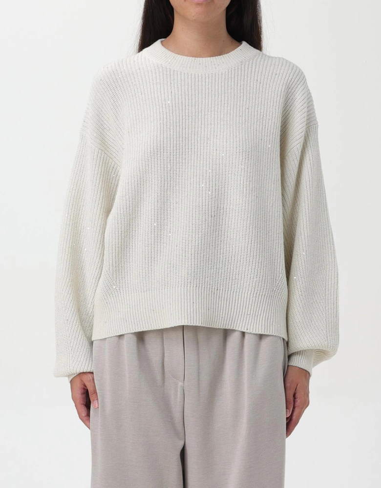 Ribbed Knit Crew Neck Long Sleeve Relaxed Fit Sweater