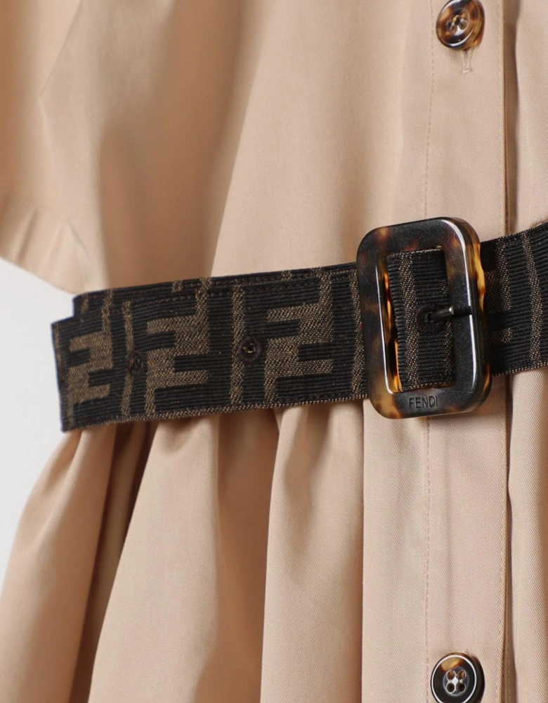 Girls Poplin Dress with Ruffled Collar