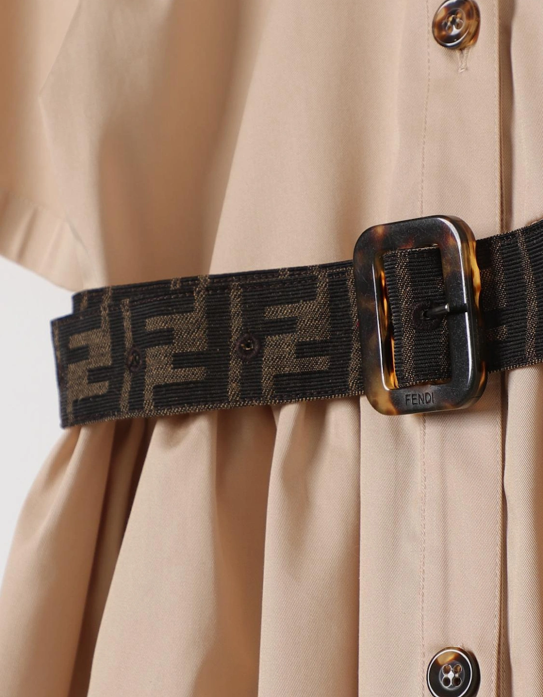 Girls Poplin Dress with Ruffled Collar