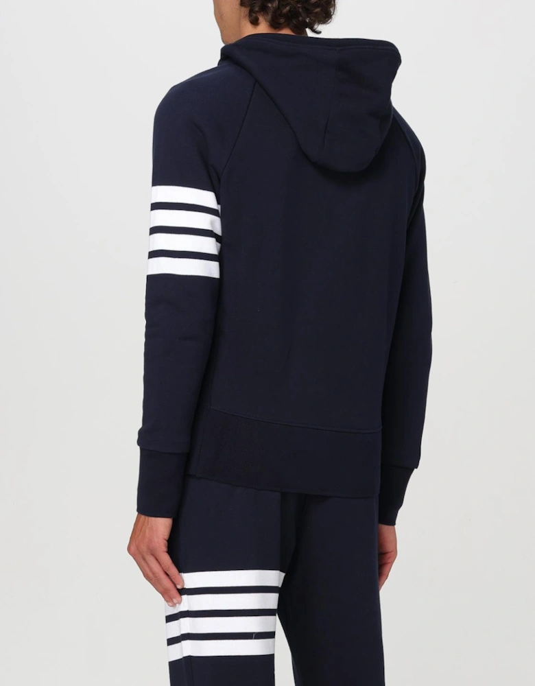 Zip-Up Hoodie with Side Stripe Detail and Drawstring Hood