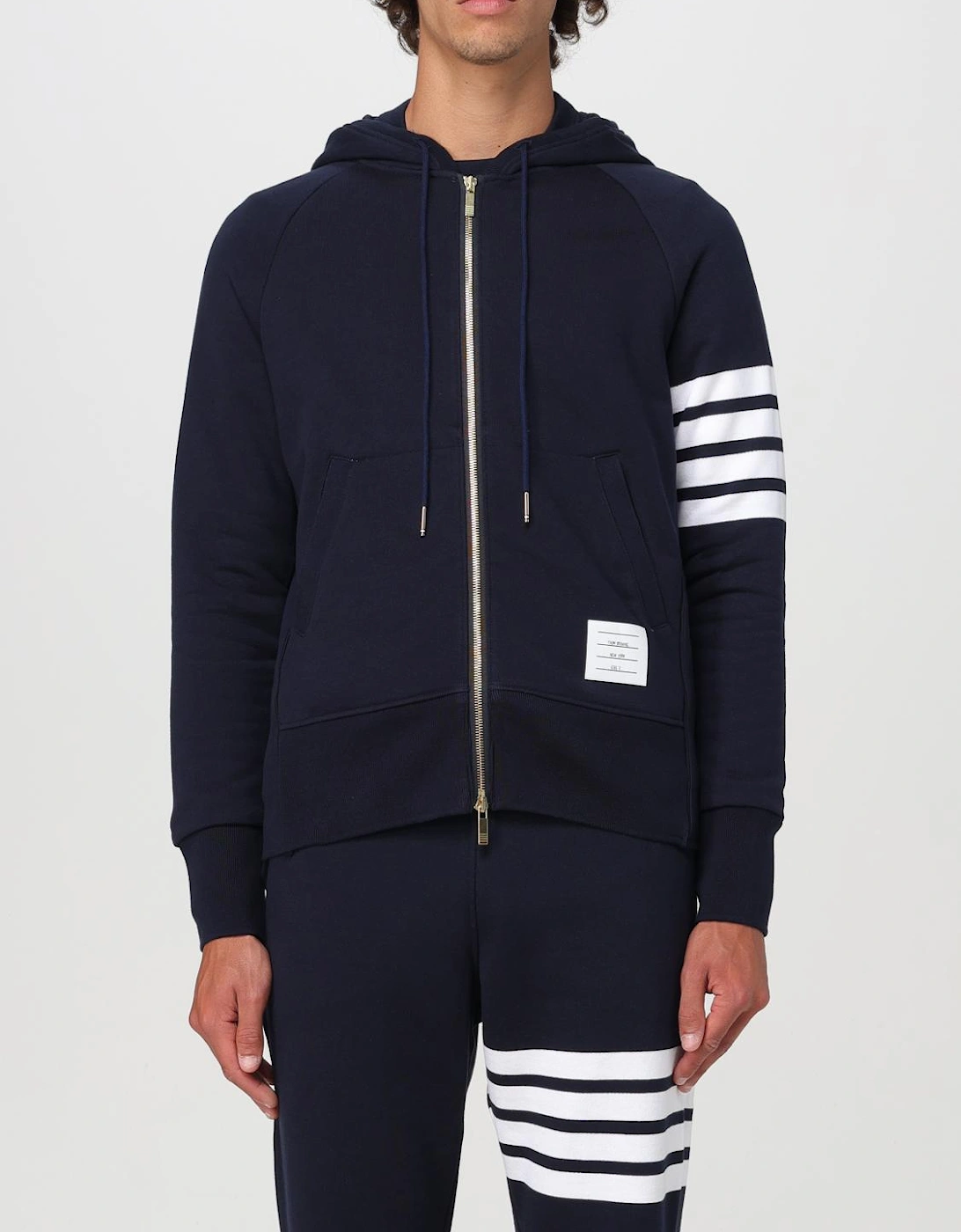 Zip-Up Hoodie with Side Stripe Detail and Drawstring Hood, 7 of 6