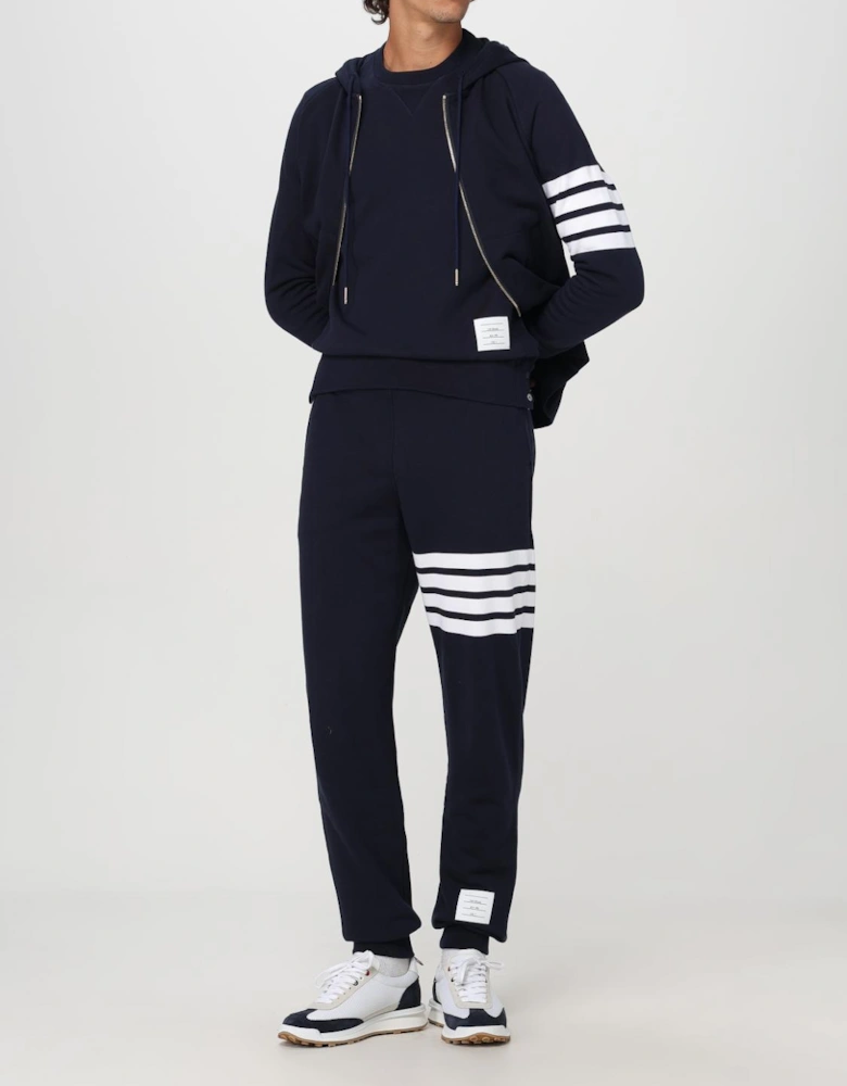Zip-Up Hoodie with Side Stripe Detail and Drawstring Hood