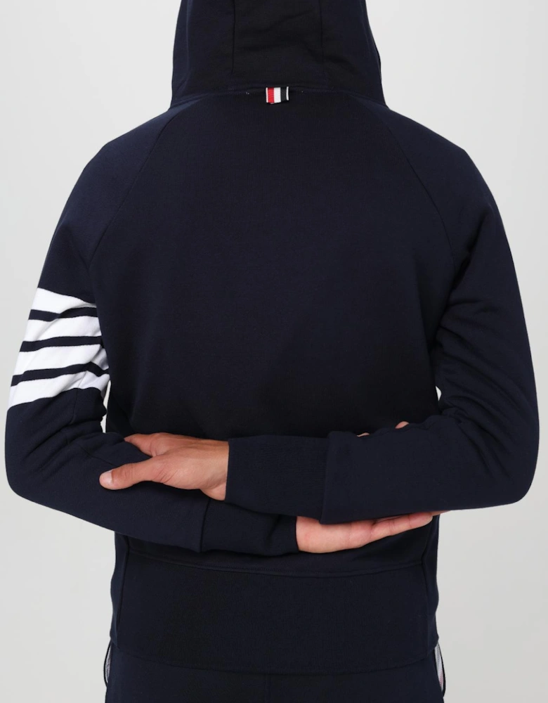 Zip-Up Hoodie with Side Stripe Detail and Drawstring Hood