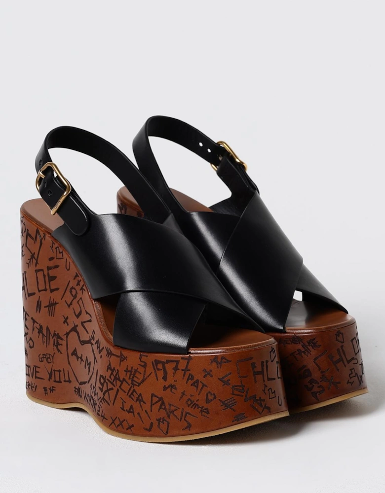 Chlo Graffiti Platform Wedges