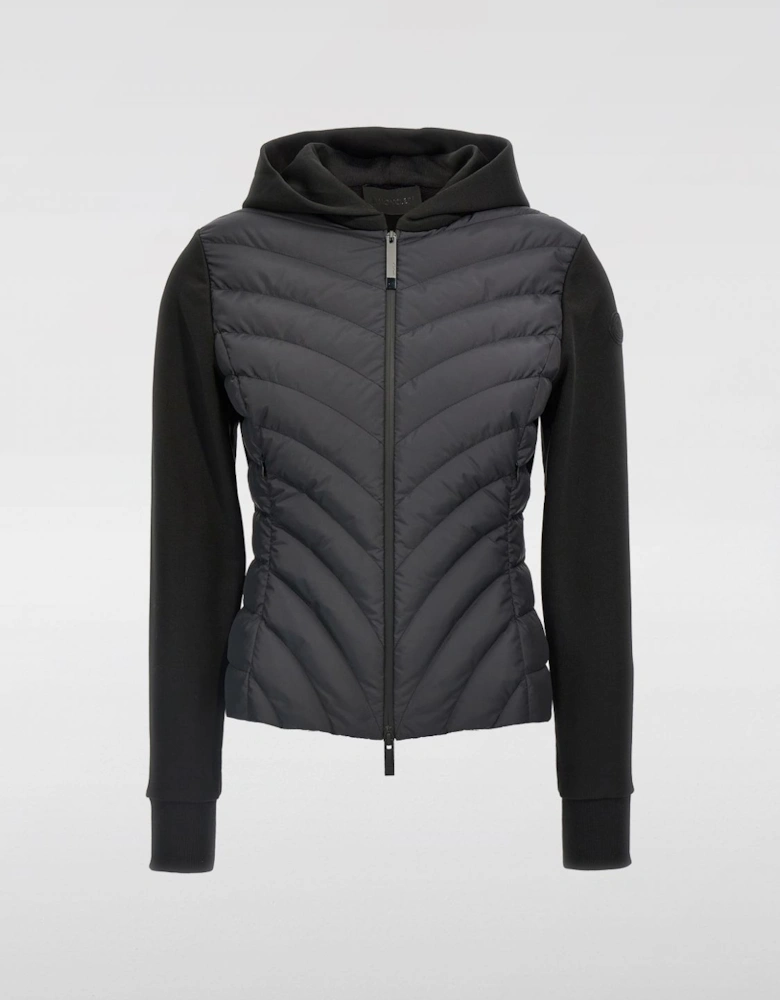 Hooded Quilted Knit Jacket