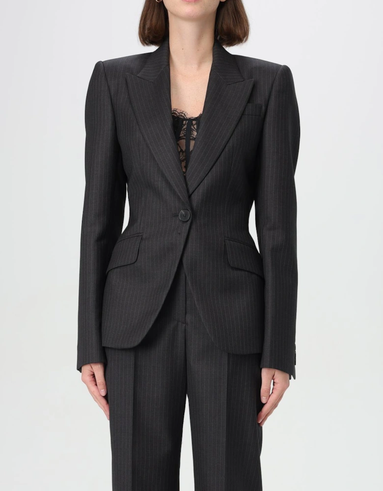 Tailored Pinstripe Blazer