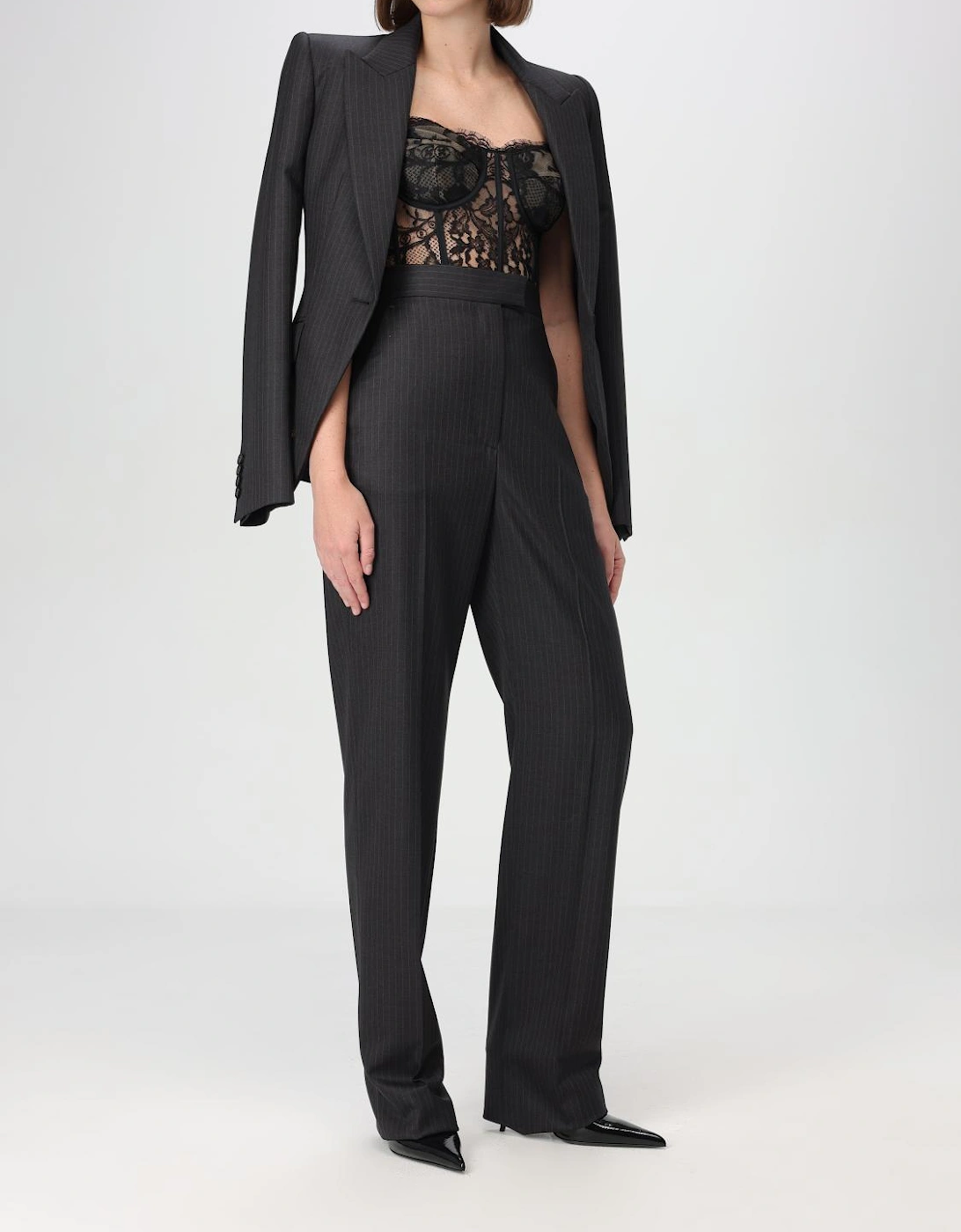 Tailored Pinstripe Blazer