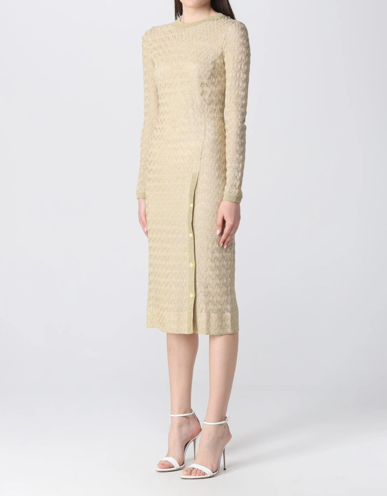 Metallic Knit Midi Dress