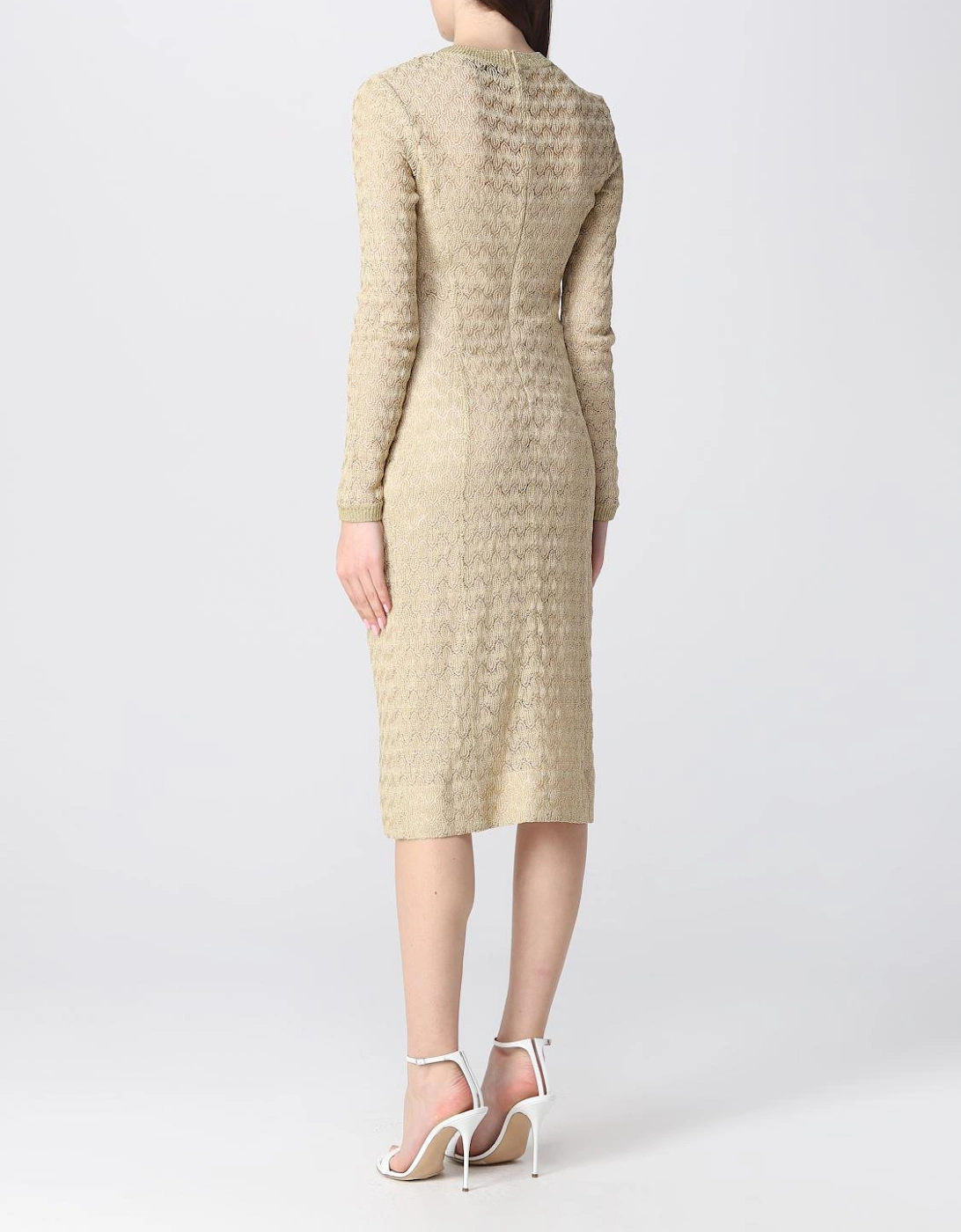 Metallic Knit Midi Dress
