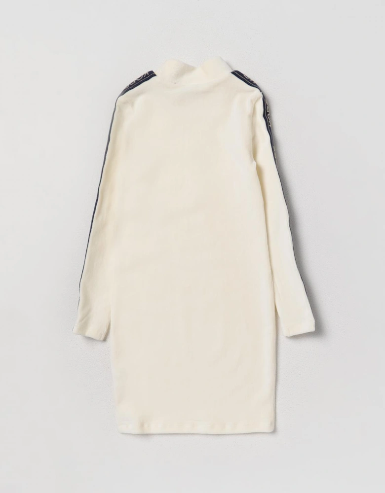 Mock Neck Long Sleeve Side Stripe Dress