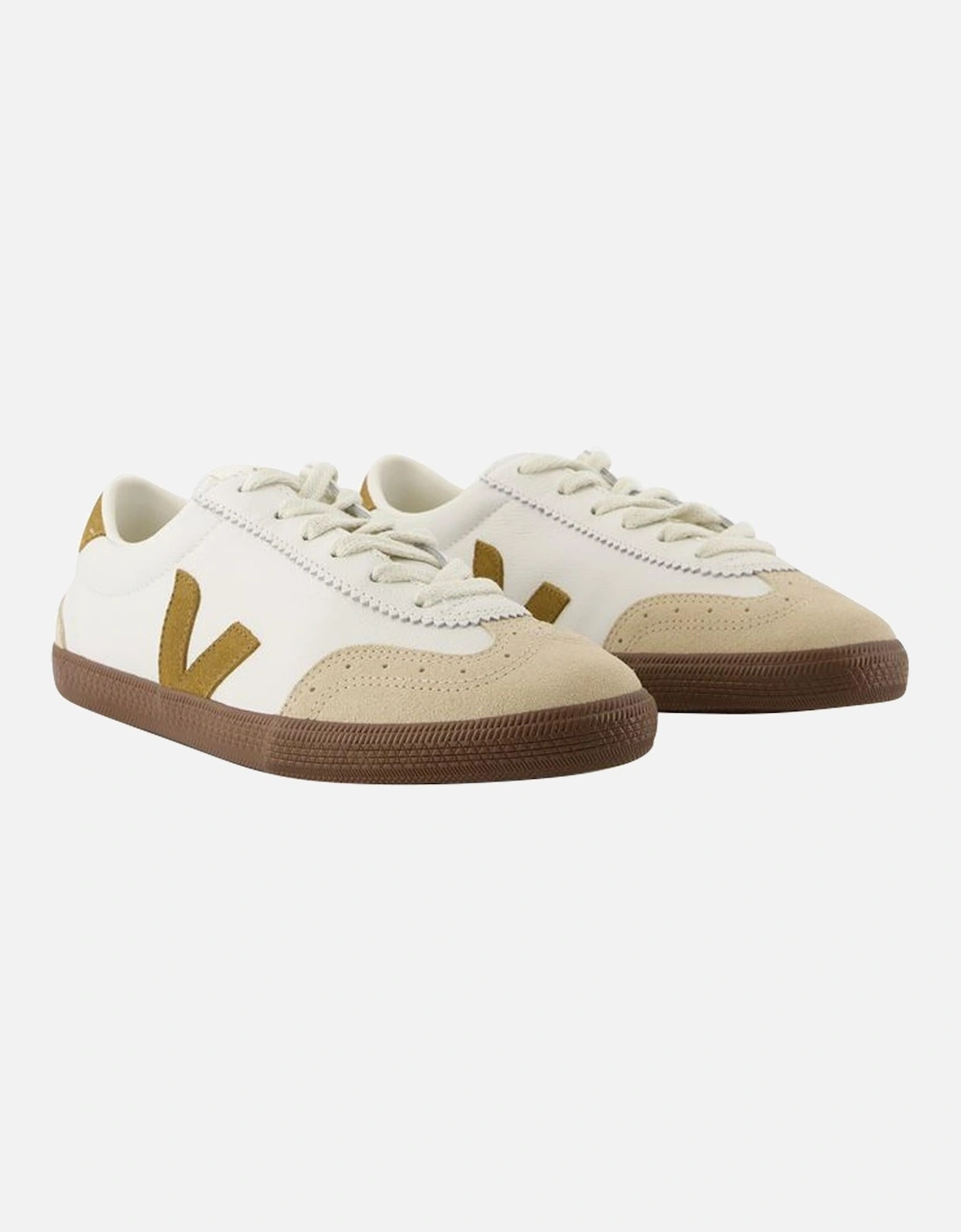 Leather Volley Sneakers - White