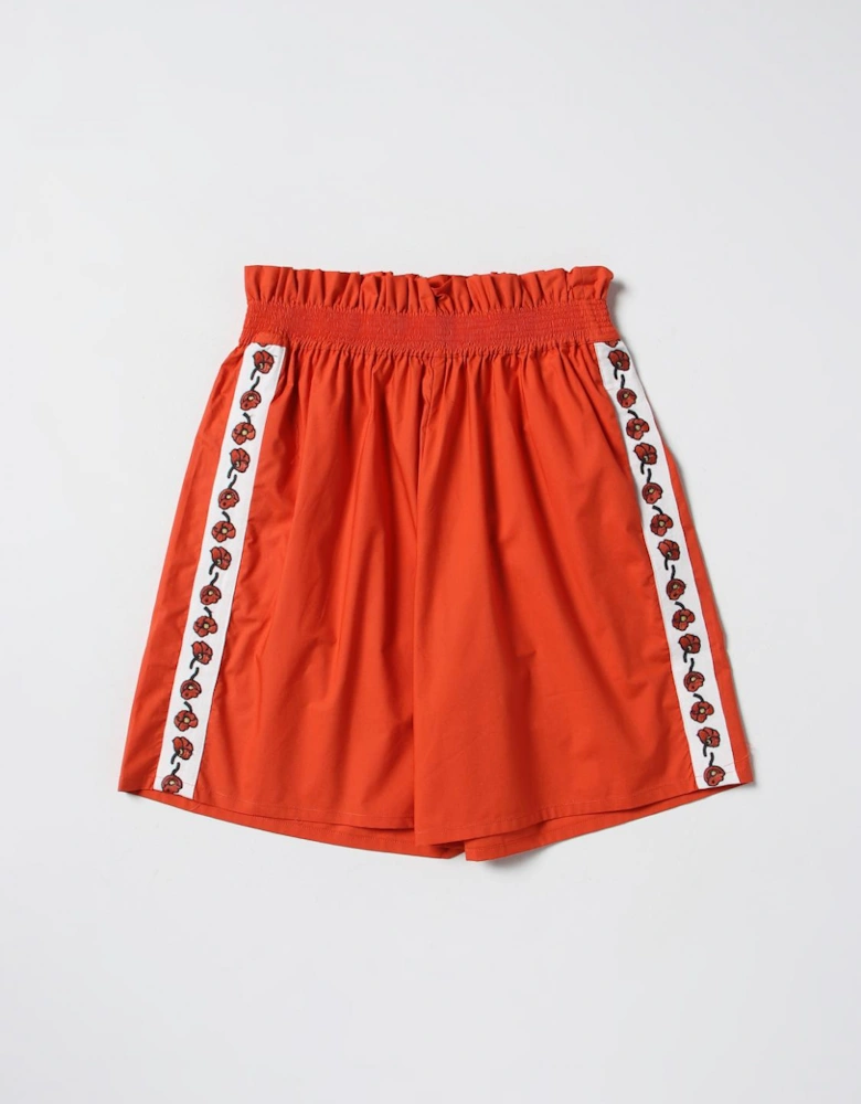 Kids Shorts with Flower Side Stripes