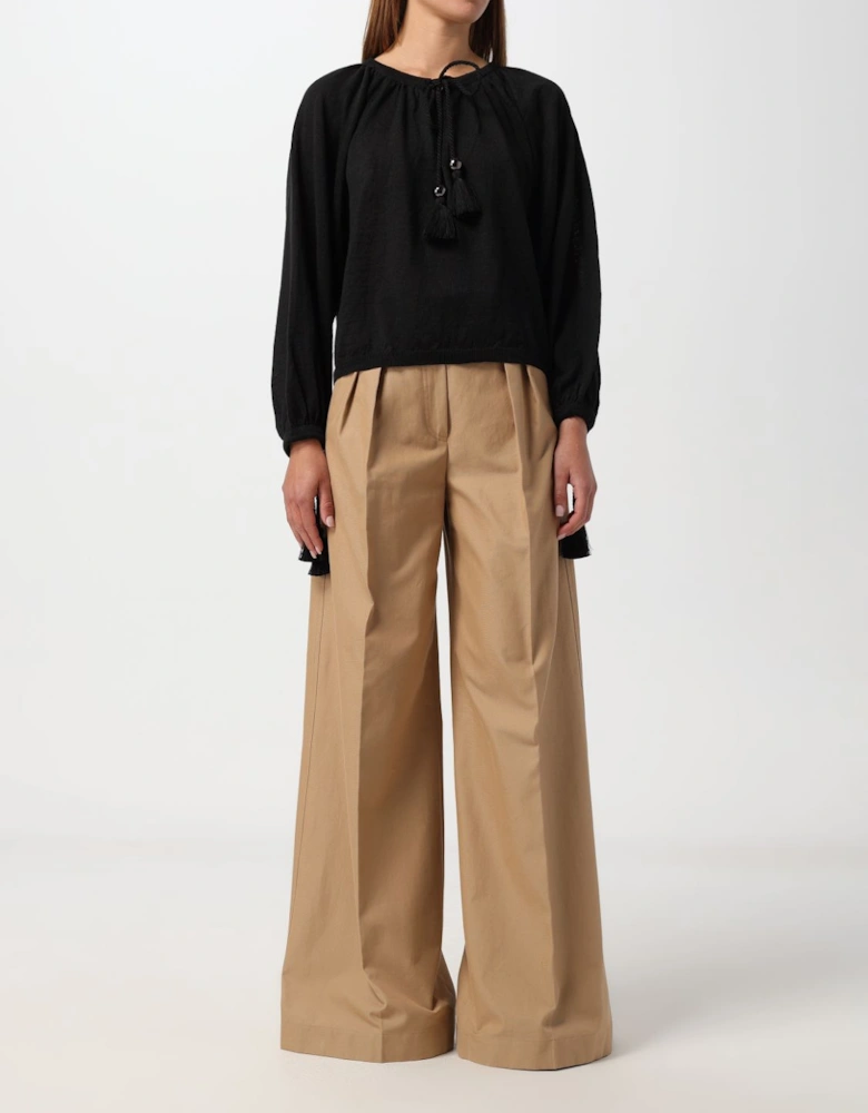 Tassel Neck Knit Top