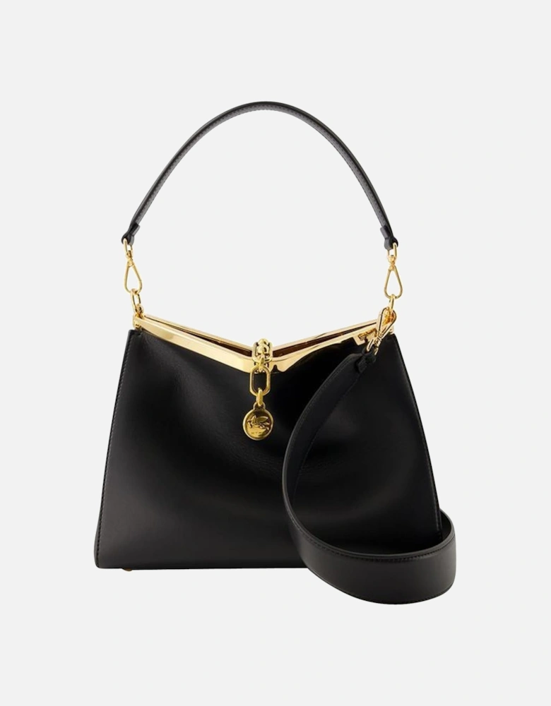 Leather Shoulder Bag with Clasp