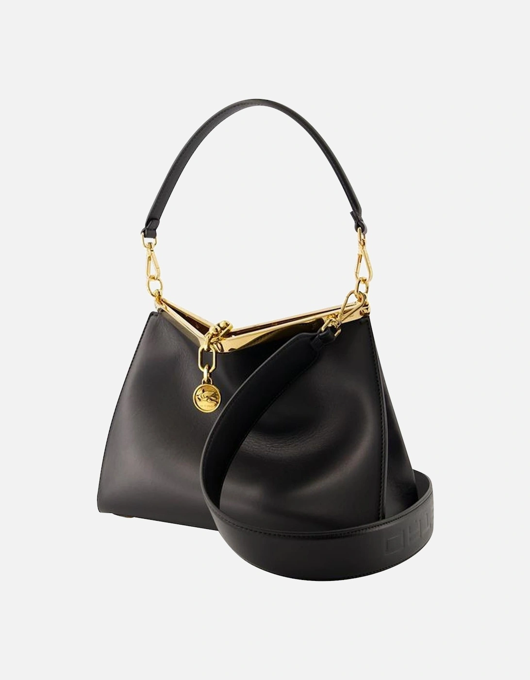 Leather Shoulder Bag with Clasp