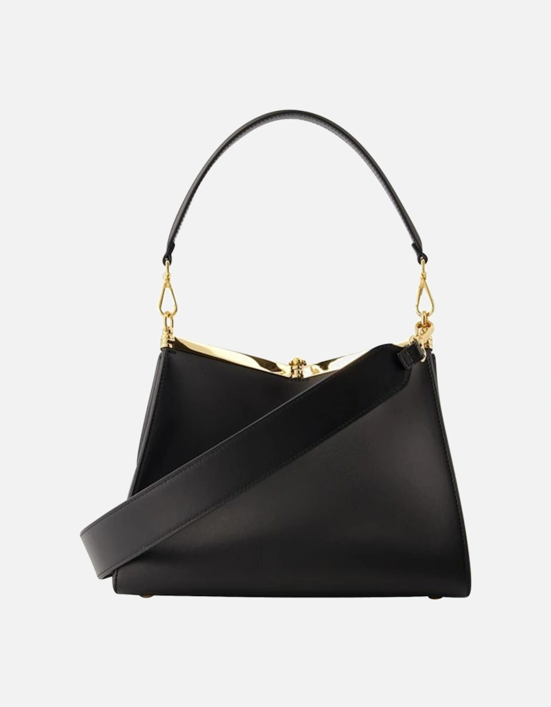 Leather Shoulder Bag with Clasp
