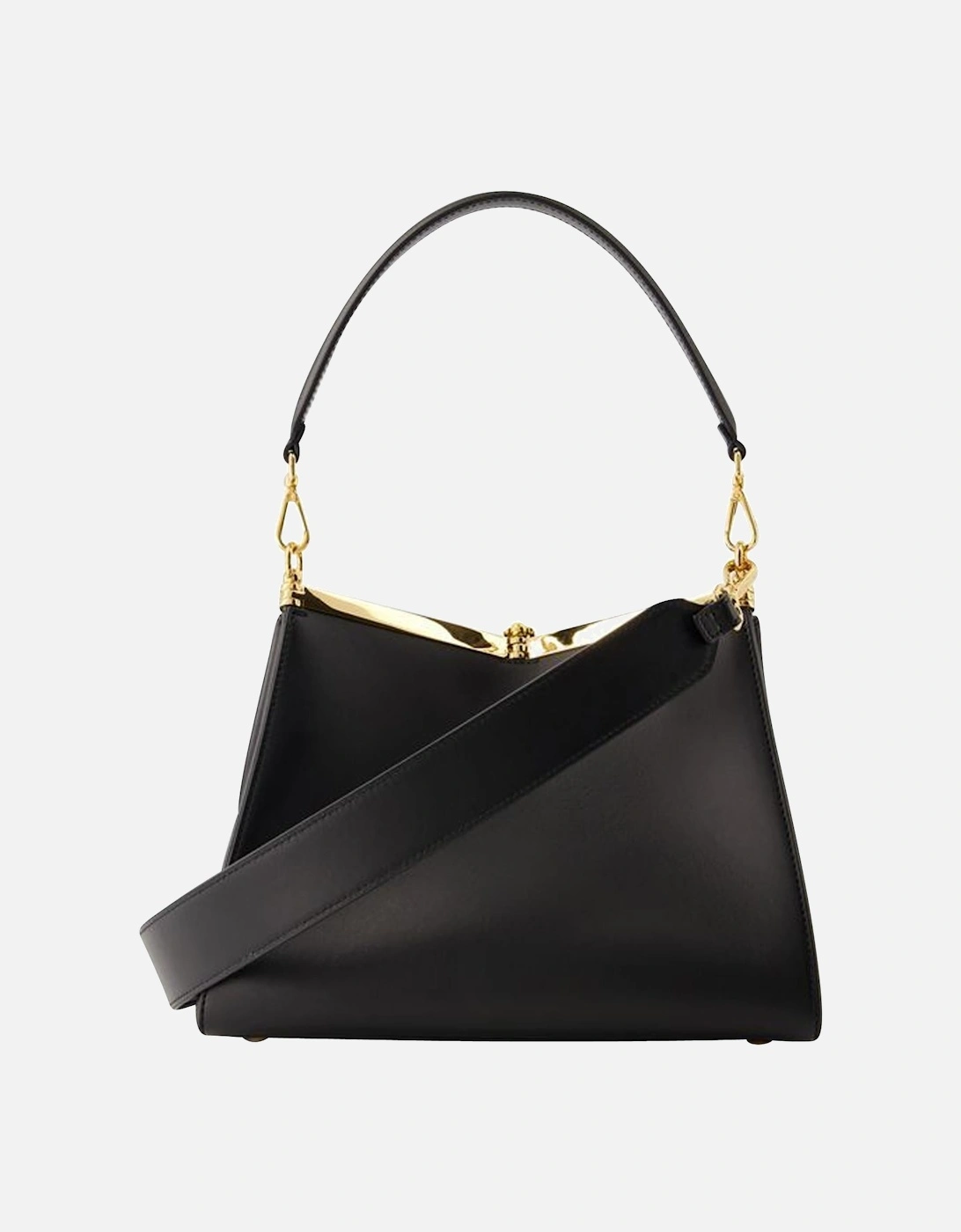 Leather Shoulder Bag with Clasp
