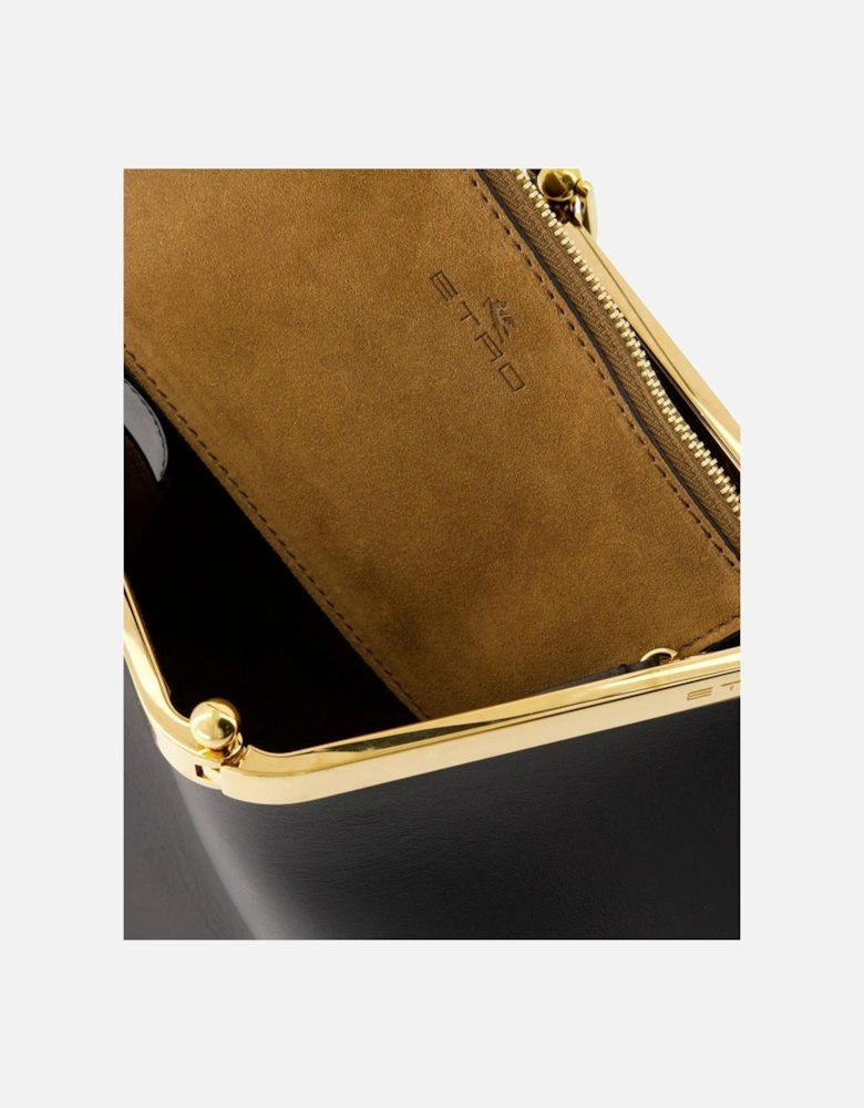 Leather Shoulder Bag with Clasp