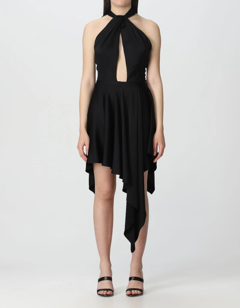 Asymmetrical Halter Neck Mini Dress