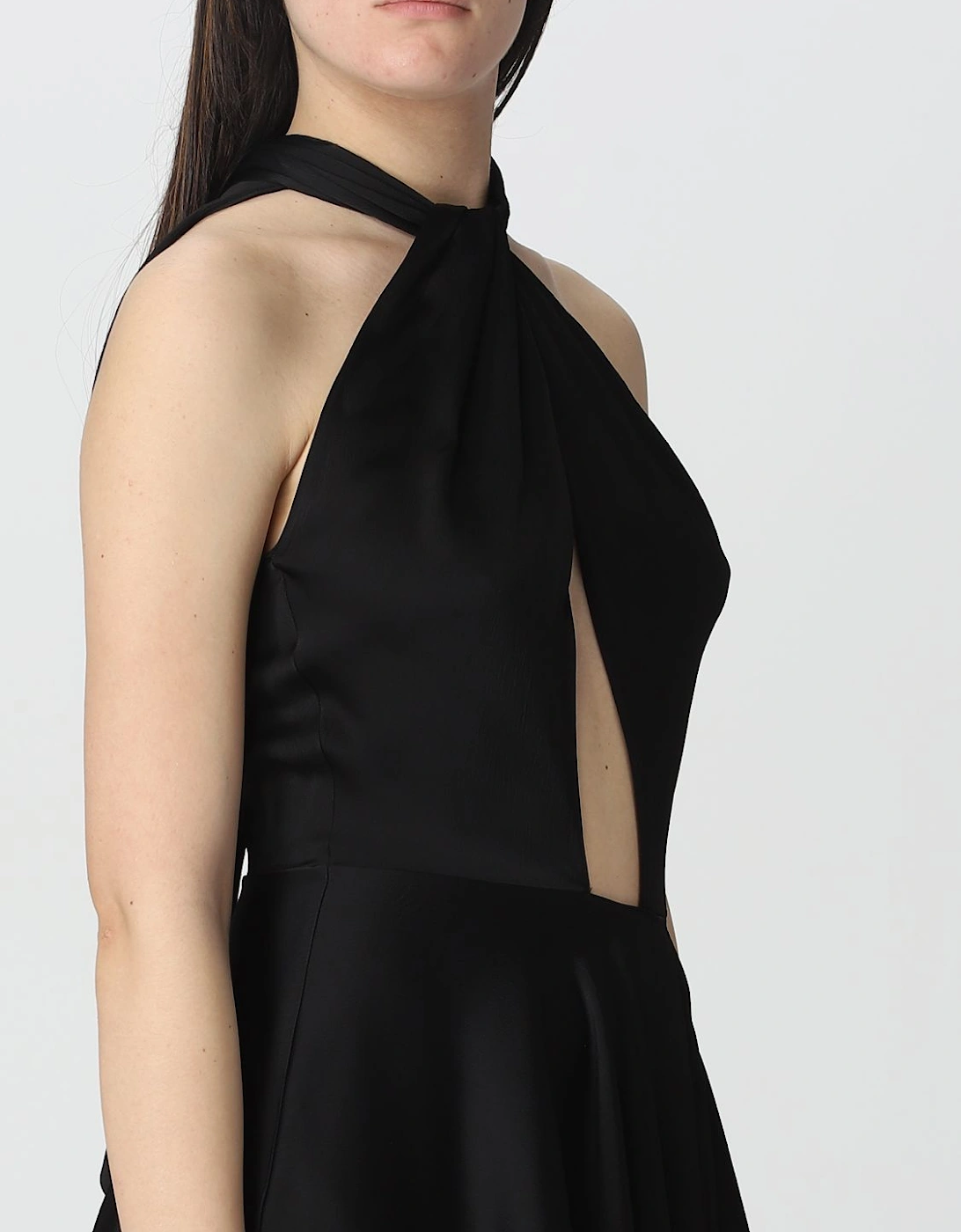 Asymmetrical Halter Neck Mini Dress