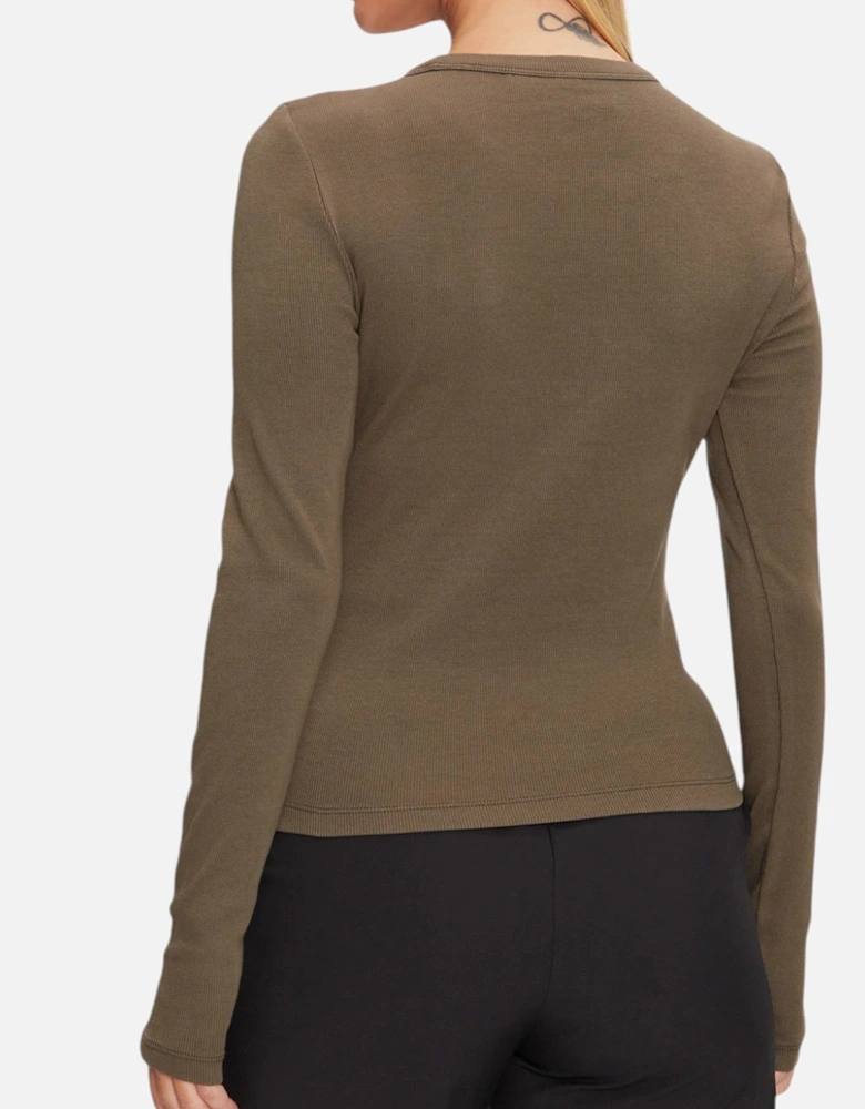 Round Neck Long Sleeve Knit Sweater