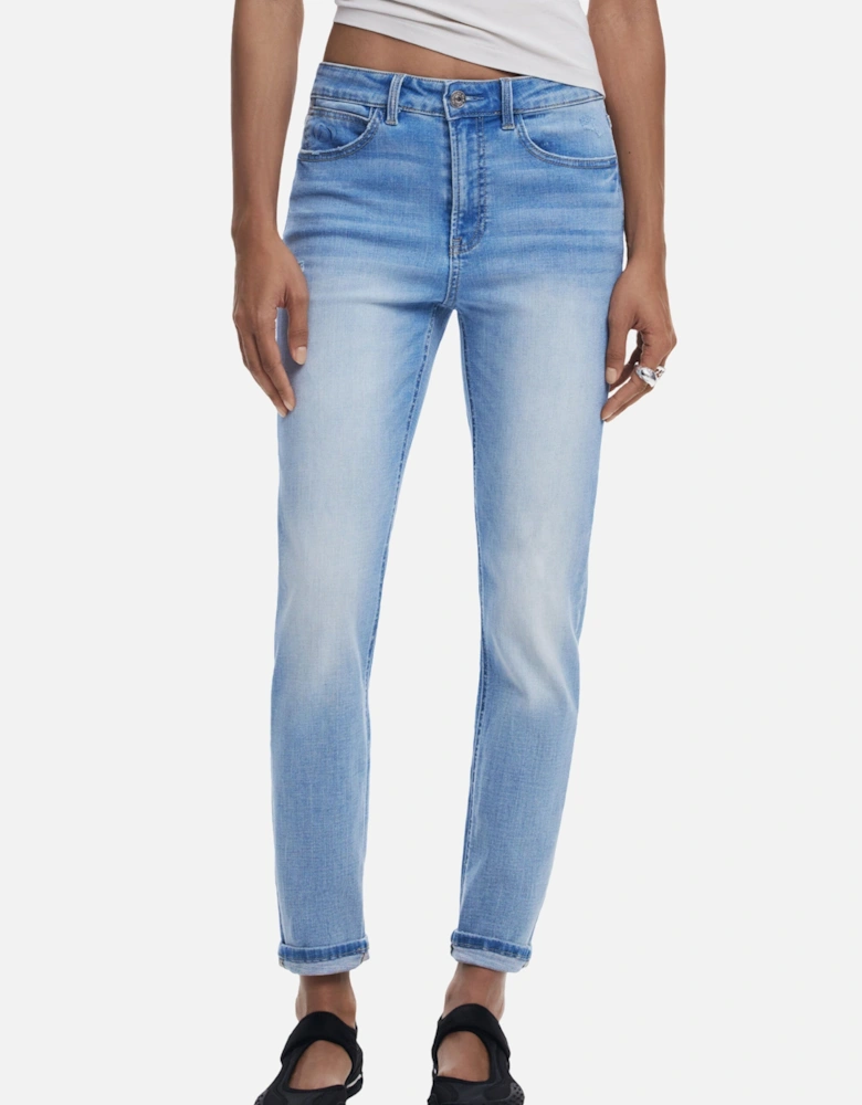 Straight Leg Light Wash Jeans