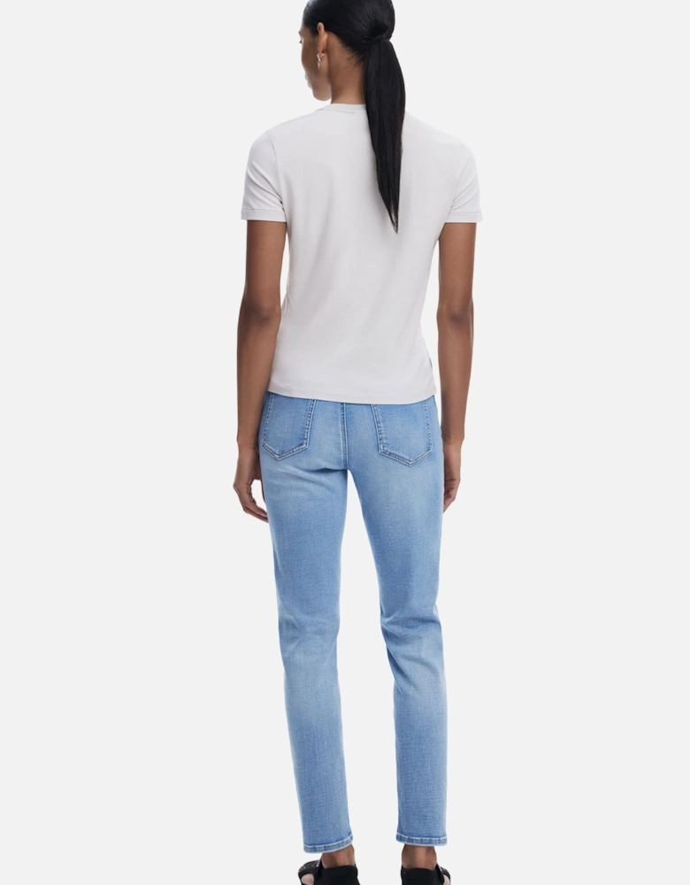 Straight Leg Light Wash Jeans