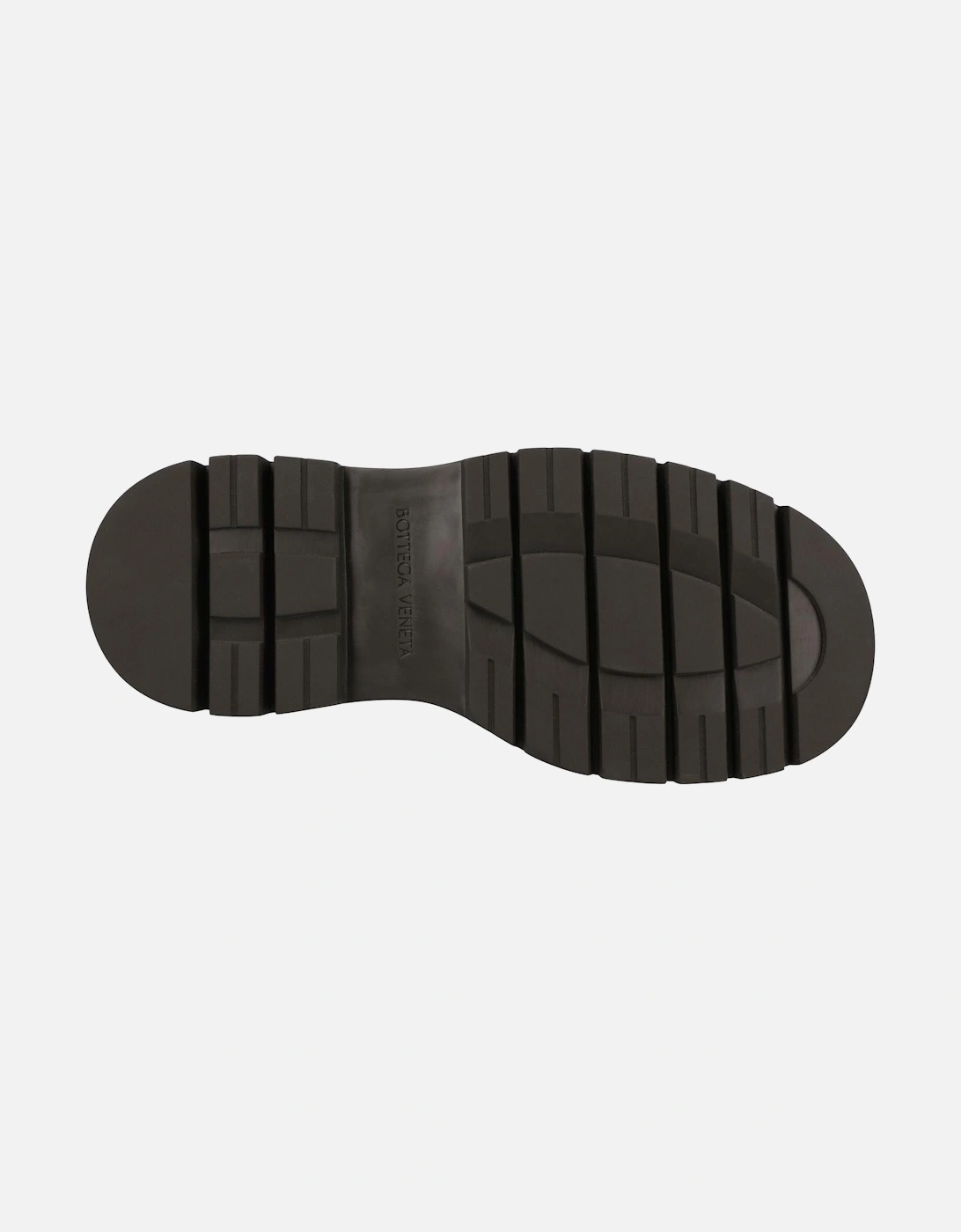 Kneehigh Black Leather Boots with Brown Platform and Rubber Outsole