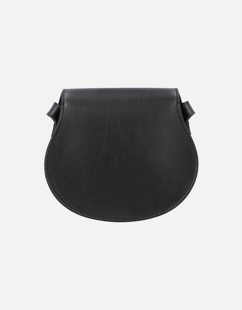 Canvas and Calfskin Small Saddle Bag with Tassel Closure