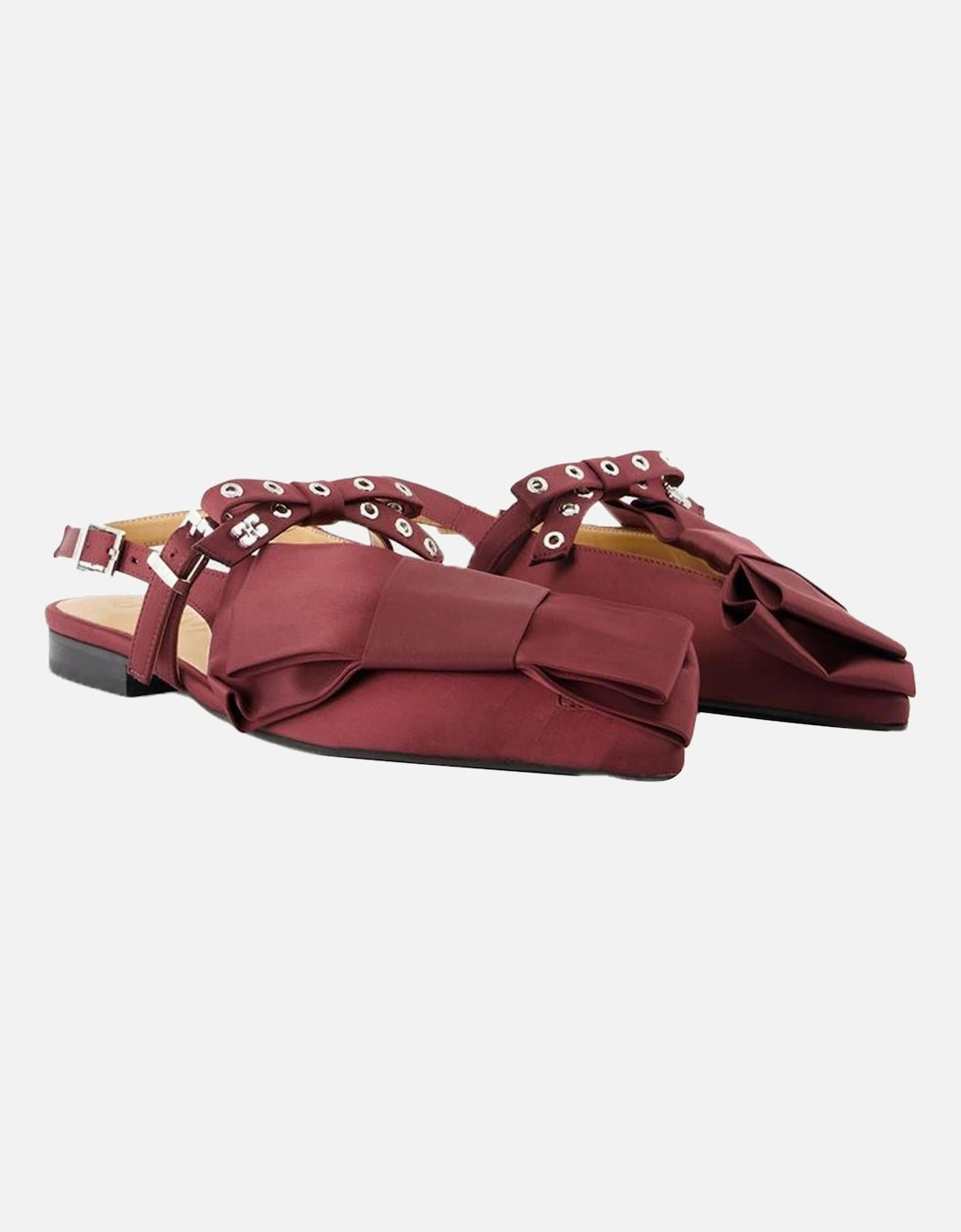 Satin Bow Slingback Flats