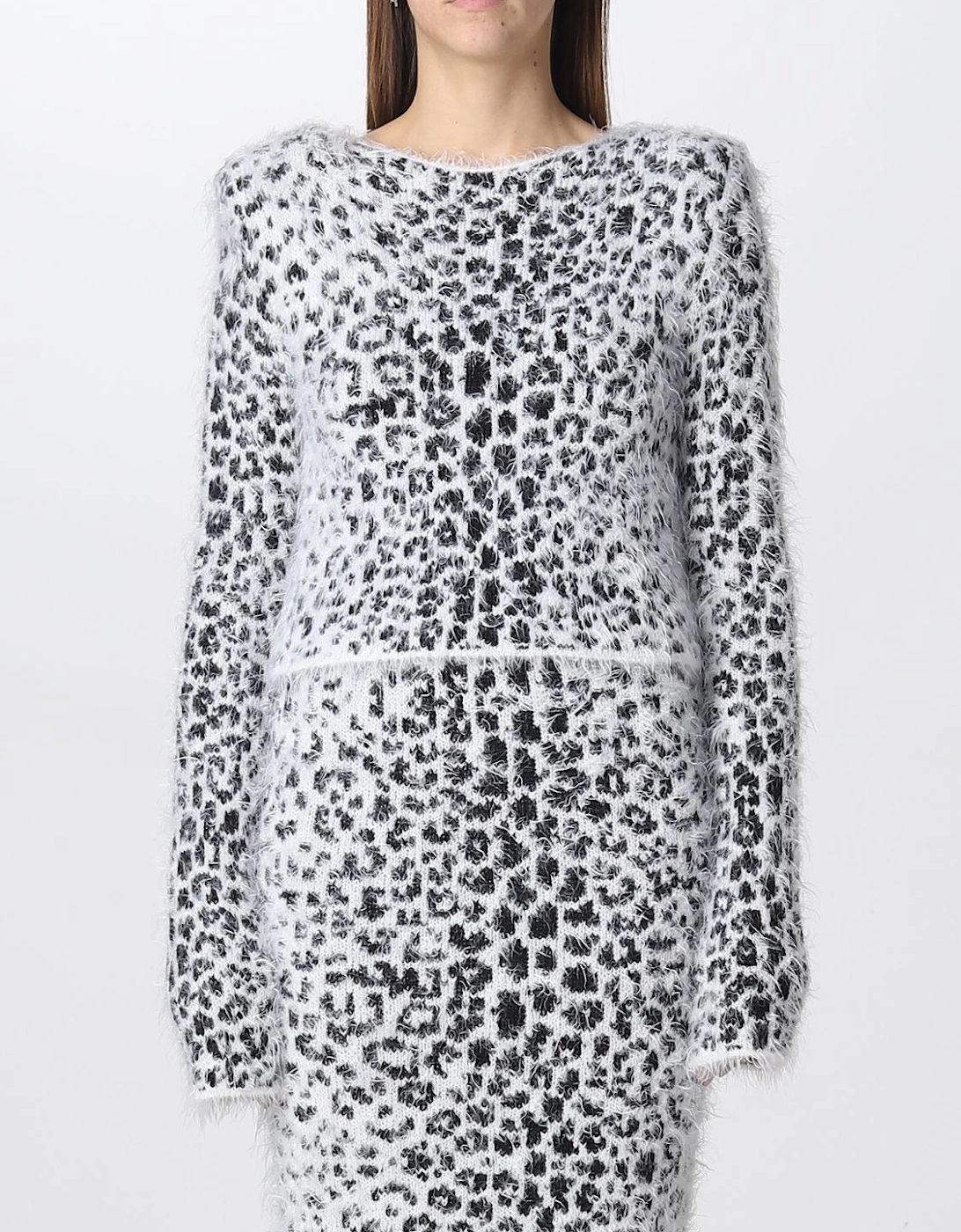 Leopard Print Fuzzy Knit Sweater Dress, 5 of 4