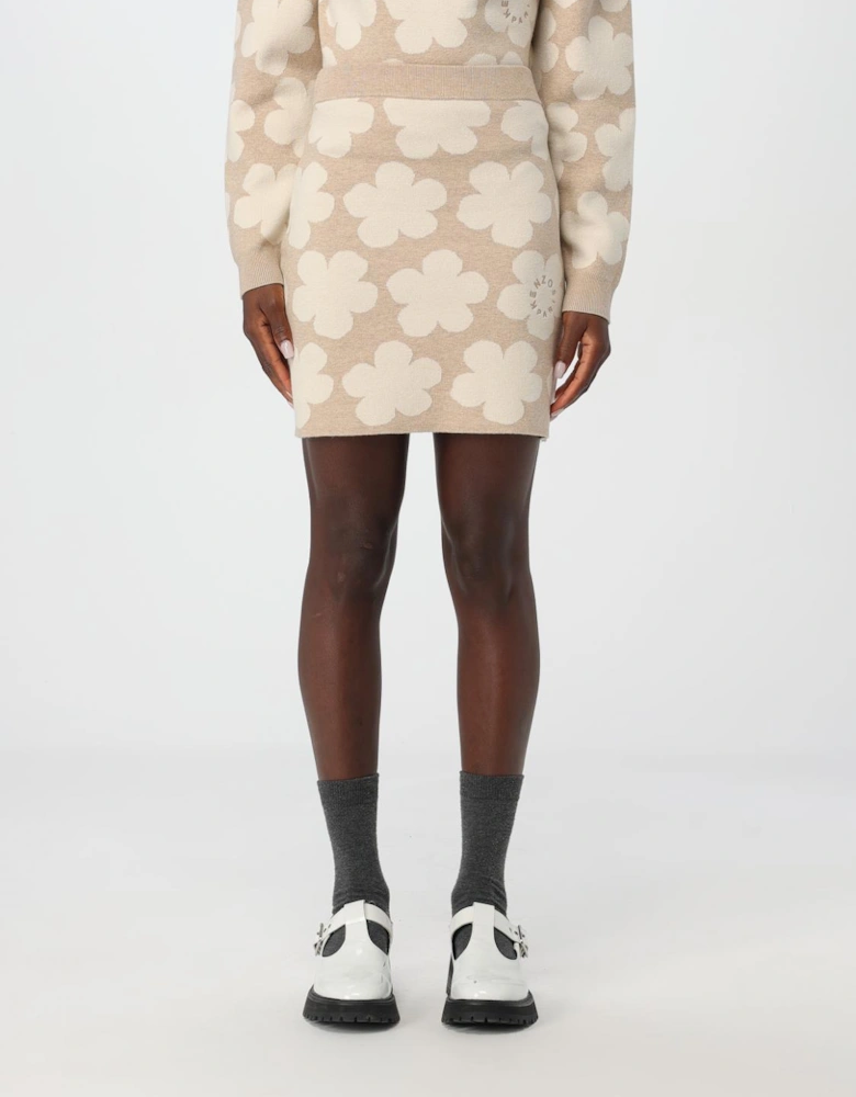 Floral Knit Mini Skirt