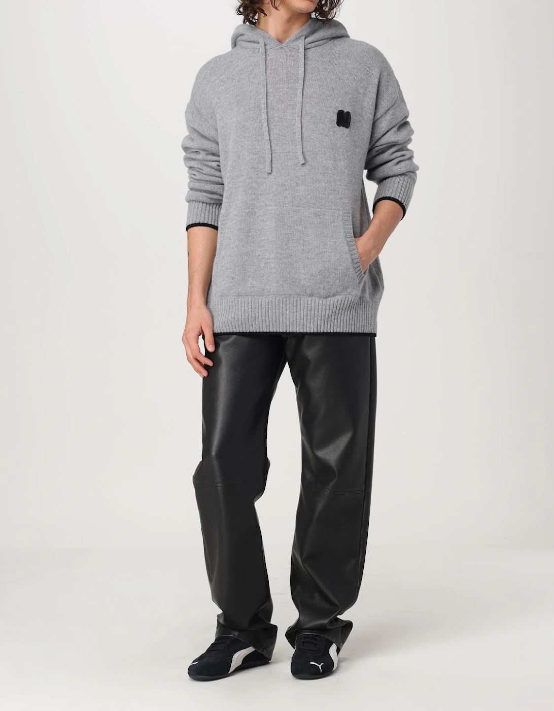Merino Wool Knit Relaxed Hoodie