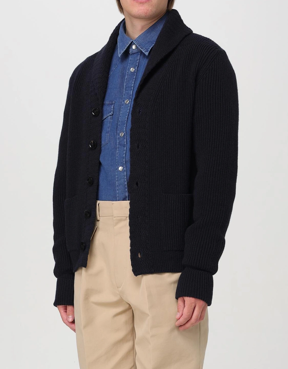 Shawl Collar Wool Cardigan