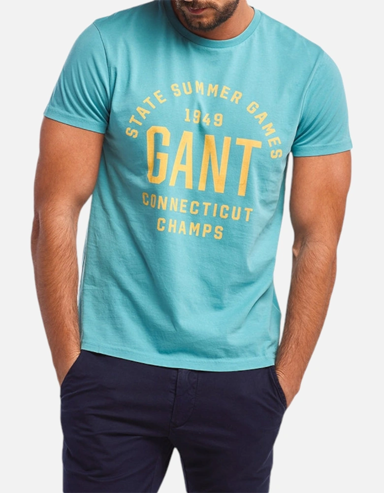 Mens T Shirt Crew Neck Short Sleeve Summer Printed Cotton Tee Casual Top